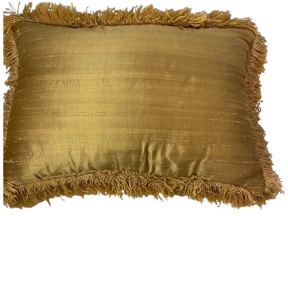 Newport Raw Silk Decorative Pillow with Fringe - Picture 8 of 10